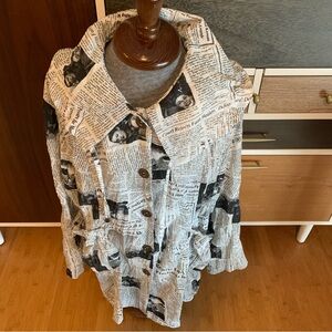 Ki Meng Newspaper Print Dress